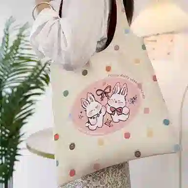 奥松 小众可爱图案设计休闲简约日常通勤时尚百搭 绒面科技布 单肩包 大号 女款 粉色