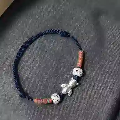 絮物 国潮 锦鲤新中式轻奢高级感时尚百搭小众创意温柔可爱前程似锦诸事顺遂文玩#好运 织物 手绳 男女同款情侣款