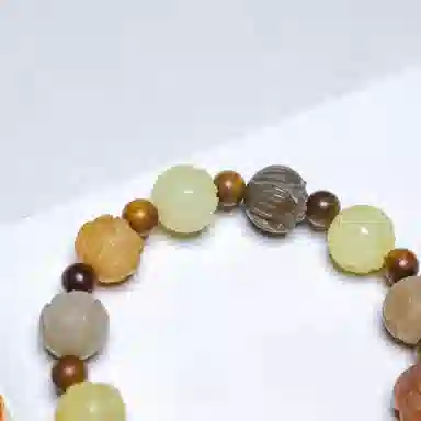 絮物 新中式时来运转 盘玩串珠佛珠手持 生日送礼 檀木 白玉菩提 手串 男女同款情侣款