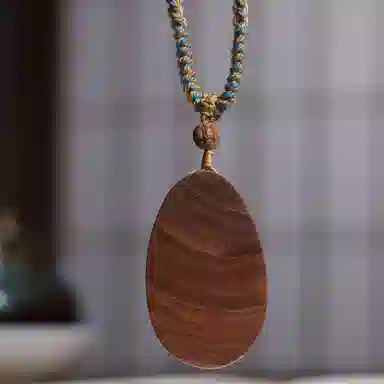 絮物 新中式国潮精工雕刻荷花 好事莲莲 富贵莲花转奢大牌简约设计  送礼  好运 老山檀 吊坠 男女同款情侣款