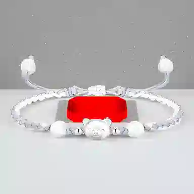 【999银】 絮物 简约设计感小熊款纯手工编织小众甜美国潮新中式轻奢百搭新中式高级感出游新宠吸睛神器#好运 织物 手绳 男女同款情侣款