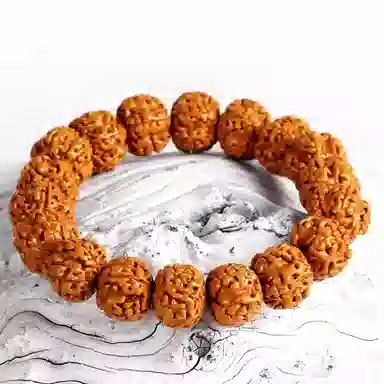 絮物 国潮文艺风爆肉树王佛珠盘玩文玩单圈念珠 金刚菩提 手串 男女同款情侣款