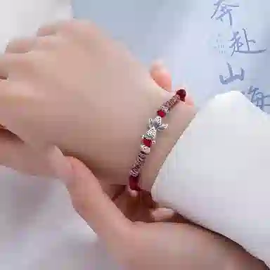 絮物 国潮 锦鲤新中式轻奢高级感时尚百搭小众创意温柔可爱前程似锦诸事顺遂文玩#好运 织物 手绳 男女同款情侣款