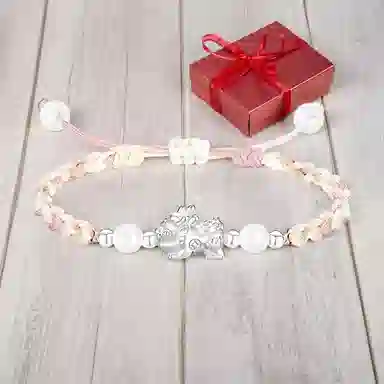 【999银】 絮物 国潮新中式小众纯手工编织貔貅宝宝款设计甜美轻奢百搭新中式高级感出游新宠吸睛神器#好运 织物 手绳 男女同款情侣款