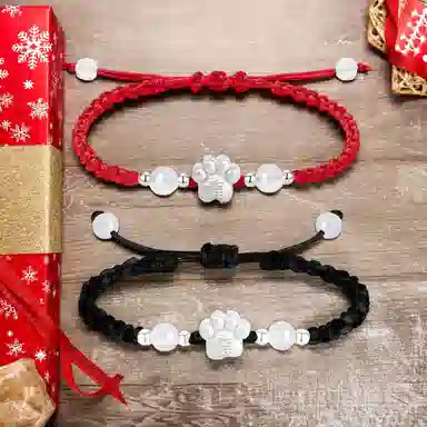 【999银】 絮物 国潮小众纯手工编织福字猫爪编织手链甜美轻奢百搭新中式高级感出游新宠吸睛神器#好运 织物 手绳 男女同款情侣款