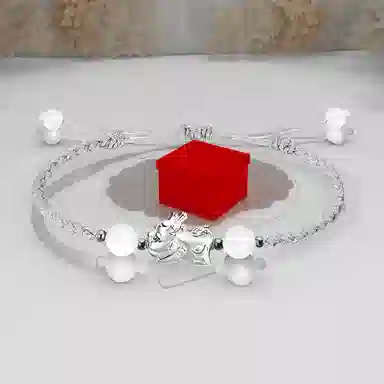 【999银】 絮物 简约高级感谁貔貅出游新宠吸睛神器小众甜美国潮新中式轻奢百搭新中式纯手工编织#好运 织物 手绳 男女同款情侣款