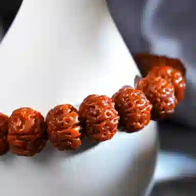 絮物 国潮机刷包浆玉化树王精品饱满原籽佛珠手持盘玩念珠 金刚菩提 手串 男女同款情侣款