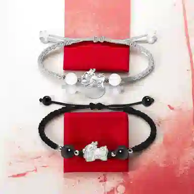 【999银】 絮物 简约高级感谁貔貅出游新宠吸睛神器小众甜美国潮新中式轻奢百搭新中式纯手工编织#好运 织物 手绳 男女同款情侣款