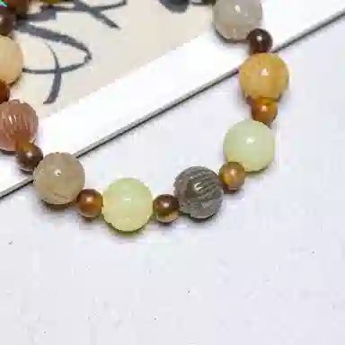 絮物 新中式时来运转 盘玩串珠佛珠手持 生日送礼 檀木 白玉菩提 手串 男女同款情侣款