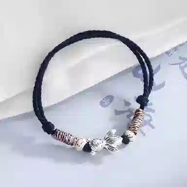 絮物 国潮 锦鲤新中式轻奢高级感时尚百搭小众创意温柔可爱前程似锦诸事顺遂文玩#好运 织物 手绳 男女同款情侣款