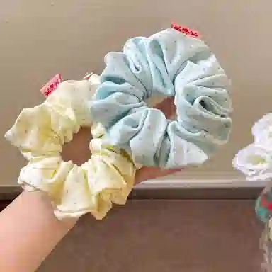 丹琴 奶油甜星！韩系甜美星星大肠圈发绳软糯针织波点头绳丸子头侧低马尾皮筋发饰品 布 发圈 女款