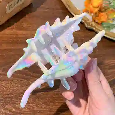 丹琴 贝壳海螺甜酷时尚个性设计感海洋鲨鱼后脑勺盘发人鱼 亚克力 发夹 女款