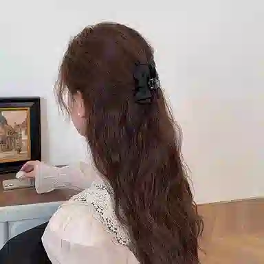 丹琴 甜美蝴蝶结高颅顶公主头边夹小号女侧边前额刘海夹神器 亚克力 发夹 女款