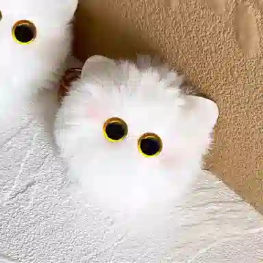 丹琴 害羞腮红猫猫球书包背包钥匙扣包包公仔小黑猫 毛绒 挂件 男女同款情侣款