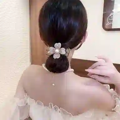 丹琴 四叶草抓夹花朵丸子头发饰高马尾固定神器夹子头饰 亚克力 发夹 女款