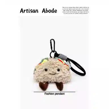 丹琴 趣味三明治玩偶包包挂饰仿食塔可书包背包挂饰高级感车 毛绒 挂件 男女同款情侣款