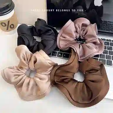 丹琴 韩版缎面枕头木耳大肠圈发绳丸子头皮筋扎头发高弹力发饰低马尾头绳 布艺 发圈 女款