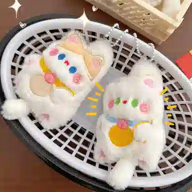 丹琴 【招财猫】吱吱叫尾巴猫咪铃铛 卡通可爱玩偶公仔书包背包挂饰钥匙扣#好运 毛绒 挂件 男女同款情侣款