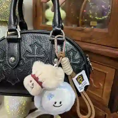 丹琴 卡通乒乓球羽毛球拍公仔 创意运动系书包背包挂饰钥匙扣 毛绒 挂件 男女同款情侣款