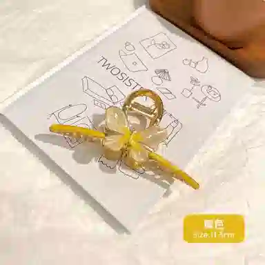 丹琴 优雅气质蝴蝶古风高级感夏天鲨鱼夹子发量多后脑勺 合金 发夹 女款