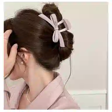 丹琴 甜美蝴蝶结 气质飘带高级感盘发抓夹 鲨鱼夹气质后脑勺发卡子头饰#好运 亚克力 发夹 女款