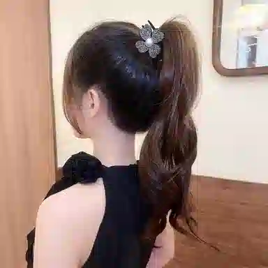 丹琴 四叶草抓夹花朵丸子头发饰高马尾固定神器夹子头饰 亚克力 发夹 女款