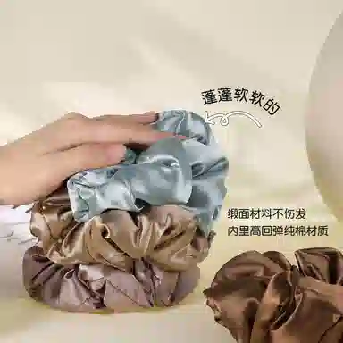 丹琴 丝绸枕头睡觉 缎面自然卷发神器大肠丸子头盘扎头发饰 布艺 发圈 女款