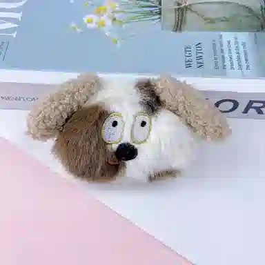 丹琴 可爱斑纹小狗 潦草丑萌公仔书包背包挂饰玩偶钥匙扣链 毛绒 挂件 男女同款情侣款