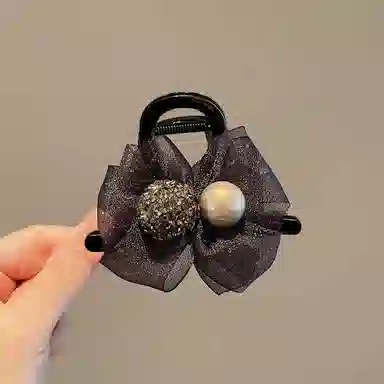 丹琴 高级感珍珠蝴蝶结抓夹鲨鱼夹子后脑勺小号头发发卡 发夹 女款