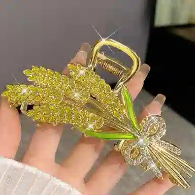 丹琴 金色麦穗后脑勺高级感高端 合金 发夹 女款