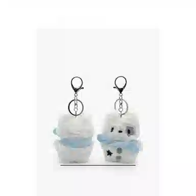 丹琴 可爱蓝围巾小狗公仔 少女心书包背包挂饰玩偶钥匙扣链 毛绒 挂件 男女同款情侣款