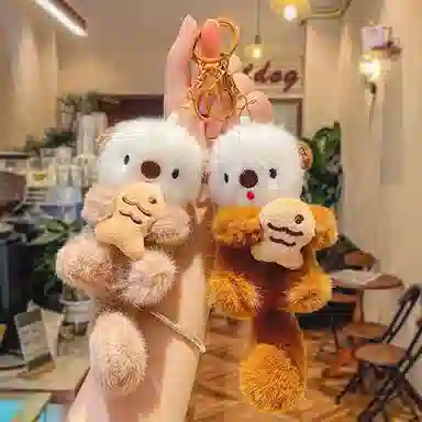 丹琴 萌趣可爱海獭 创意卡通动物玩偶钥匙扣书包公仔 毛绒 挂件 男女同款情侣款