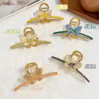 丹琴 优雅气质蝴蝶古风高级感夏天鲨鱼夹子发量多后脑勺 合金 发夹 女款