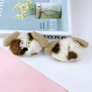 丹琴 可爱斑纹小狗 潦草丑萌公仔书包背包挂饰玩偶钥匙扣链 毛绒 挂件 男女同款情侣款