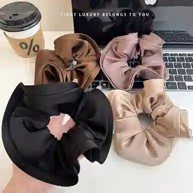 丹琴 韩版缎面枕头木耳大肠圈发绳丸子头皮筋扎头发高弹力发饰低马尾头绳 布艺 发圈 女款