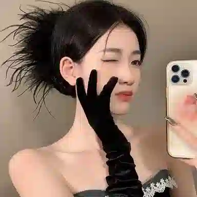 丹琴 超仙鸵鸟毛毛抓夹大号后脑勺新款盘发鲨鱼高级夹子发卡头饰 羽毛 发夹 女款