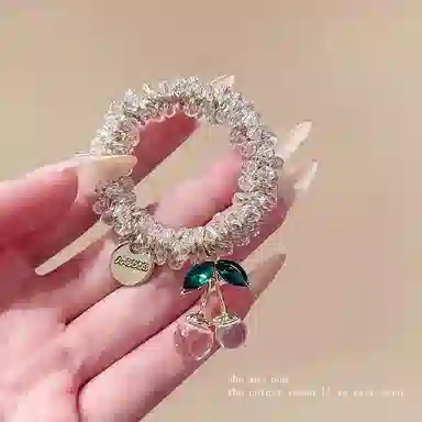 丹琴 闪亮樱桃彩色简约两用扎精致 弹力绳 头绳 女款