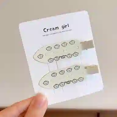 丹琴 【首金幸运发夹】甜美卡通小狗八字无痕边夹刘海碎发卡侧边夹发卡 抓夹 女款