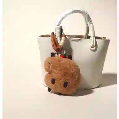 丹琴 可爱佛系水豚 萌趣卡通玩偶书包背包挂饰公仔钥匙扣#好运 毛绒 挂件 男女同款情侣款