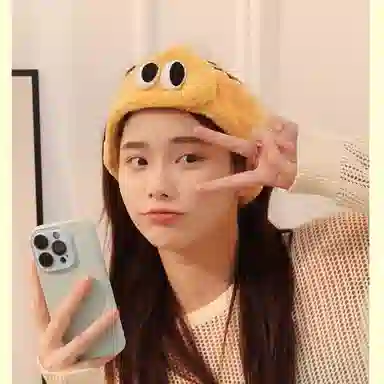 丹琴 可爱大眼睛束发 洗脸敷面膜洗漱专用卡通冬季 聚酯纤维 发带 女款