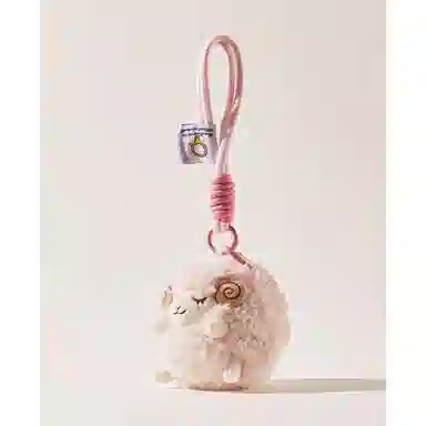 丹琴 呆萌小绵羊 可爱个性胖乎乎手绳书包背包挂饰卡通钥匙扣 毛绒 挂件 男女同款情侣款