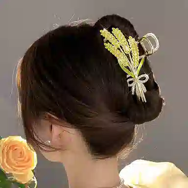 丹琴 金色麦穗后脑勺高级感高端 合金 发夹 女款