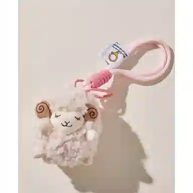 丹琴 呆萌小绵羊 可爱个性胖乎乎手绳书包背包挂饰卡通钥匙扣 毛绒 挂件 男女同款情侣款