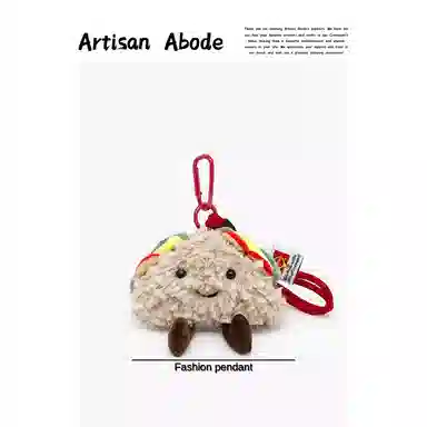 丹琴 趣味三明治玩偶包包挂饰仿食塔可书包背包挂饰高级感车 毛绒 挂件 男女同款情侣款