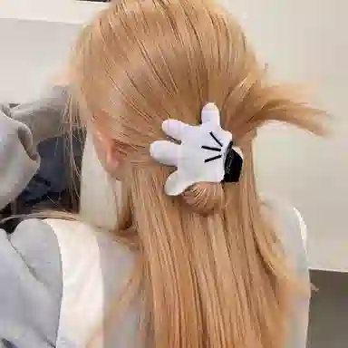 丹琴 可爱立体手掌趣味创意搞怪抓夹卡通高端后脑勺半扎发鲨鱼夹 亚克力/布艺 发夹 女款