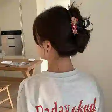 丹琴 可爱腊肠小狗卡通盘发后脑勺发量多 亚克力 发夹 女款