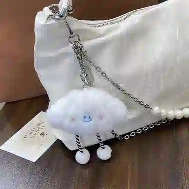 丹琴 萌趣长腿扇贝云朵笑脸 可爱创意玩偶书包背包挂饰品公仔钥匙扣 毛绒 挂件 男女同款情侣款