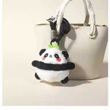 丹琴 可爱治愈萌小熊猫公仔书包背包挂饰汽车钥匙扣 毛绒 挂件 男女同款情侣款