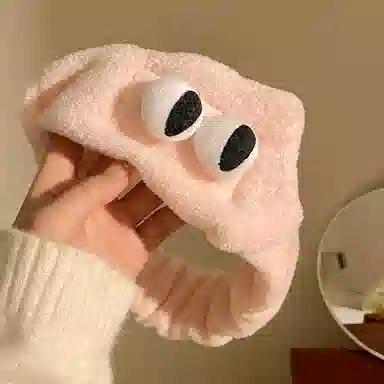 丹琴 可爱大眼睛束发 洗脸敷面膜洗漱专用卡通冬季 聚酯纤维 发带 女款