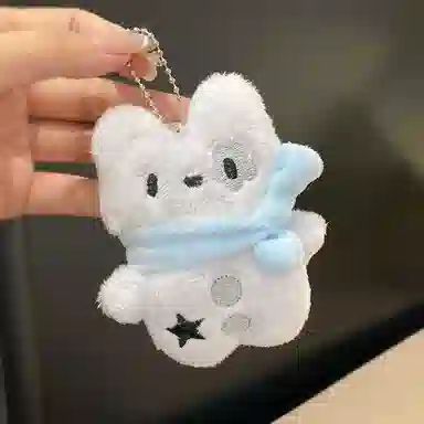 丹琴 可爱蓝围巾小狗公仔 少女心书包背包挂饰玩偶钥匙扣链 毛绒 挂件 男女同款情侣款